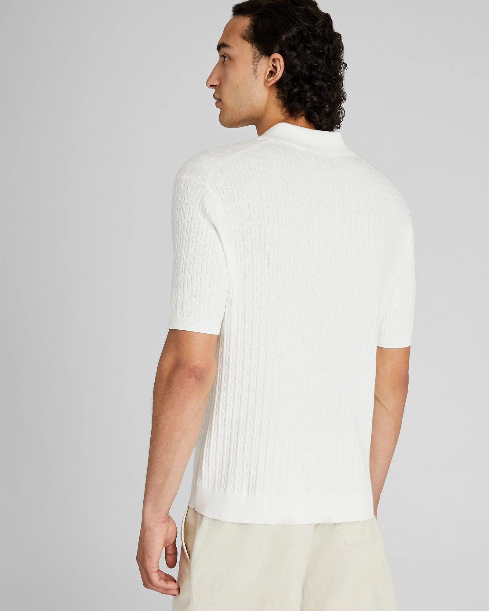 Short-Sleeve Cable Polo - Image 3