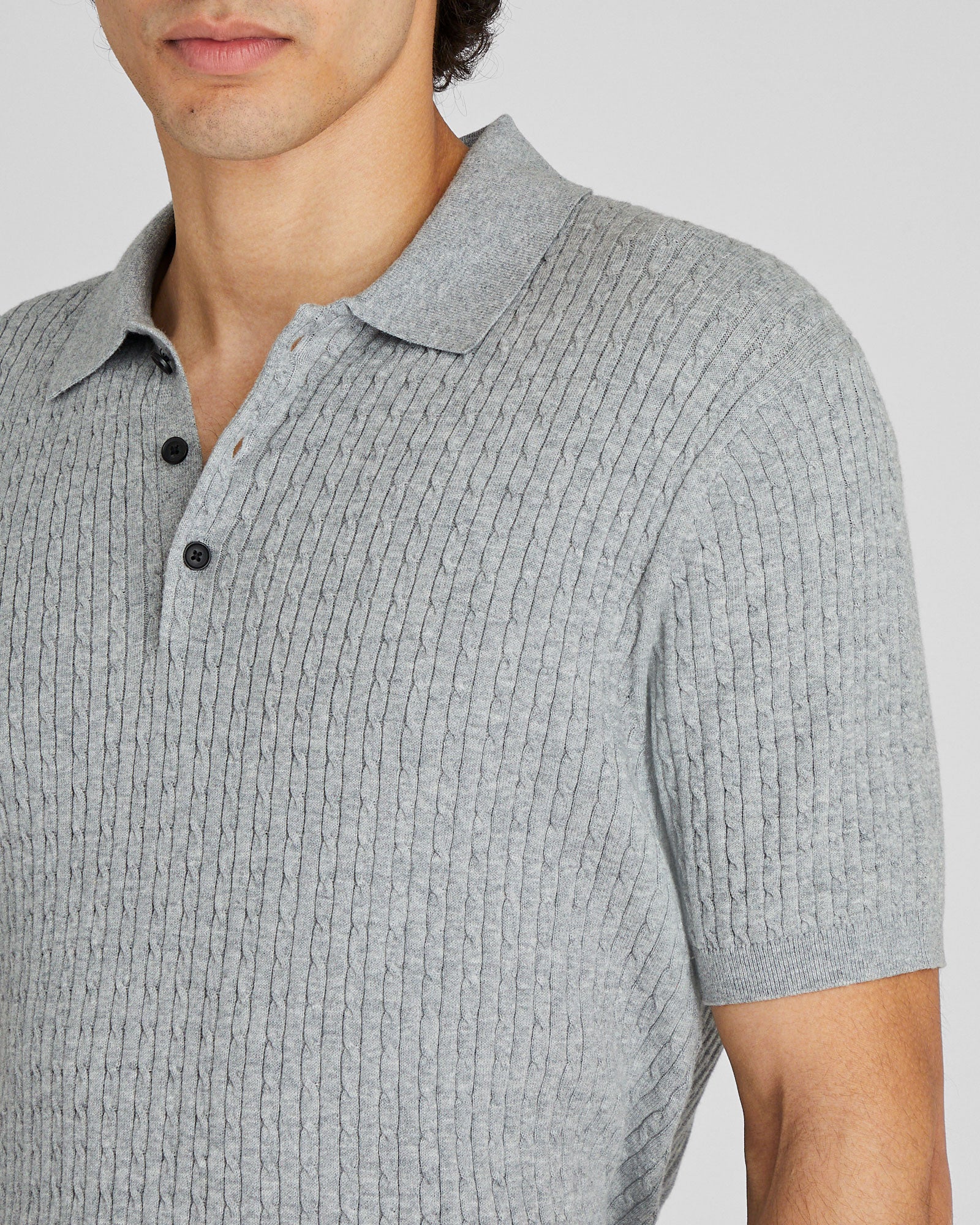 Short-Sleeve Cable Polo - Image 4